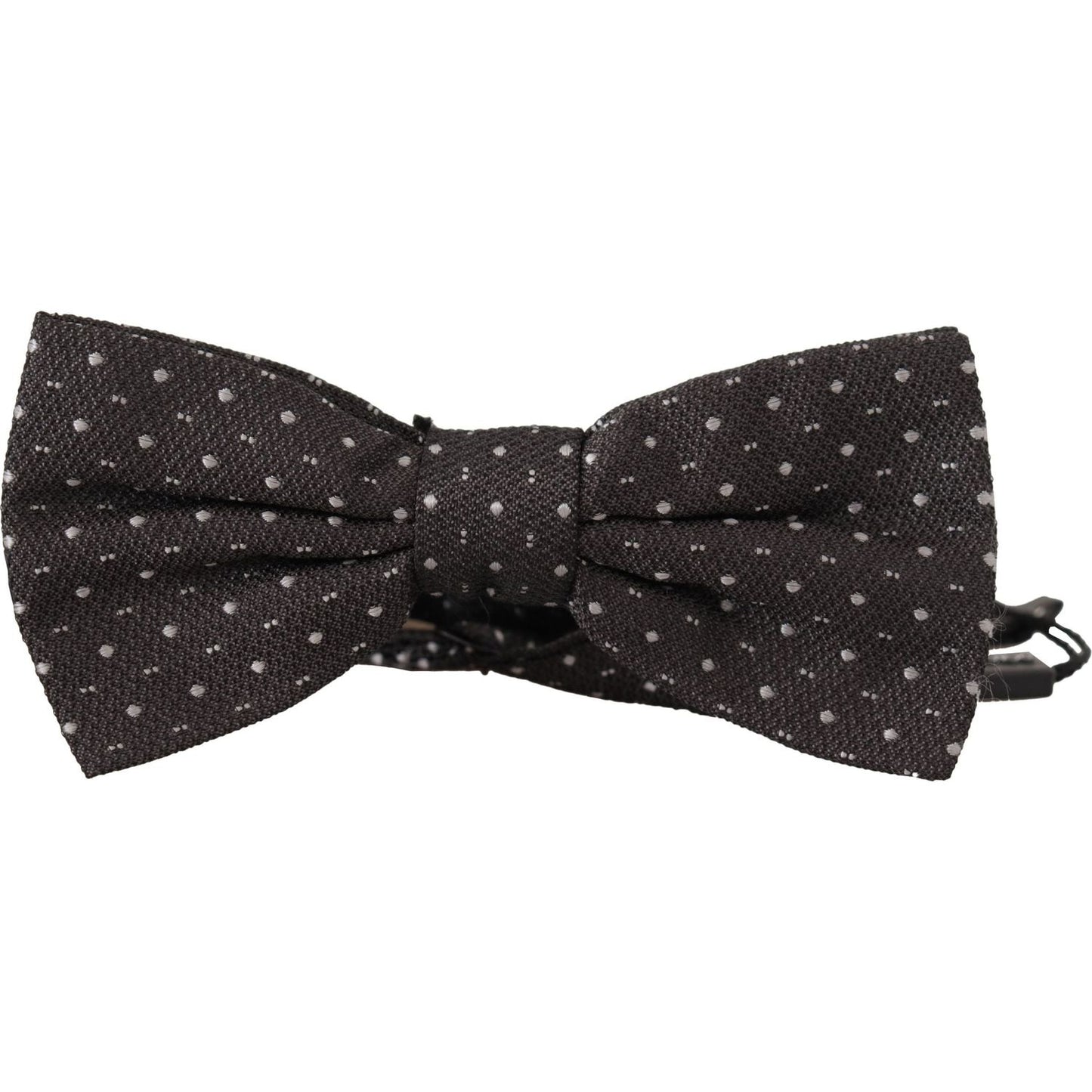 Dolce & Gabbana Gray Polka Dot 100% Silk Neck Papillon Tie Dolce & Gabbana