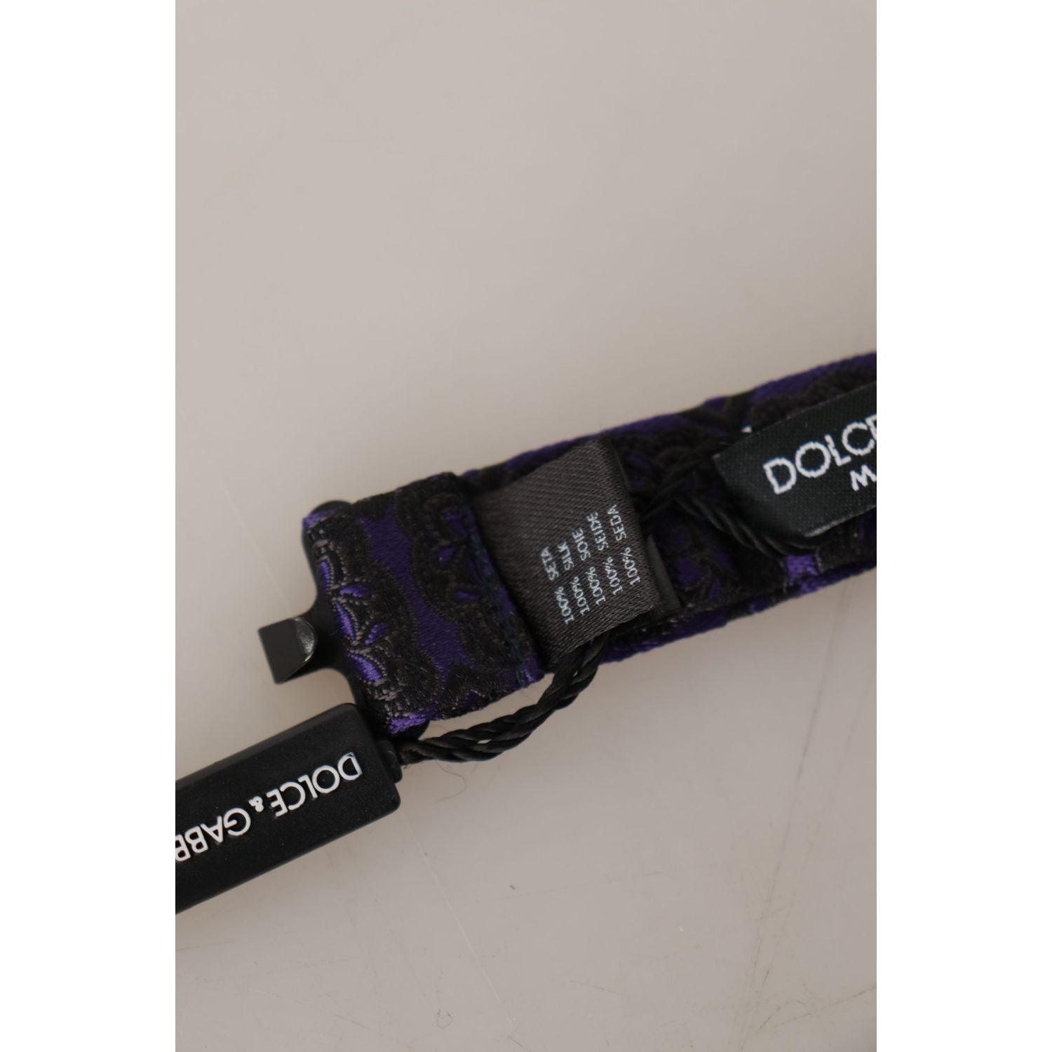 优雅蓝色几何丝绸领结