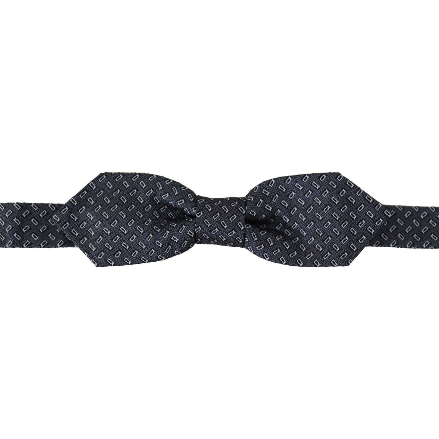 Dolce & Gabbana Blue Gray Polka Dot 100% Silk Neck Papillon Tie Dolce & Gabbana