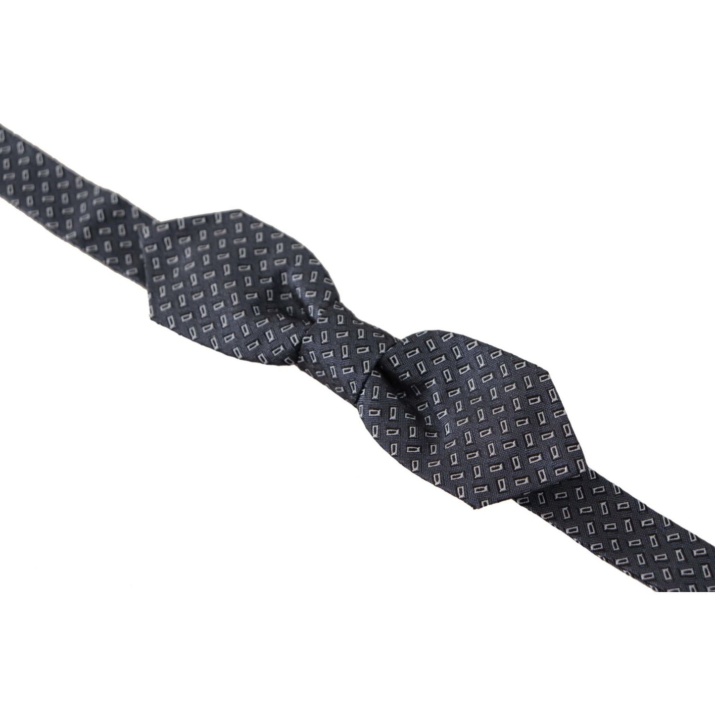 Dolce & Gabbana Blue Gray Polka Dot 100% Silk Neck Papillon Tie Dolce & Gabbana