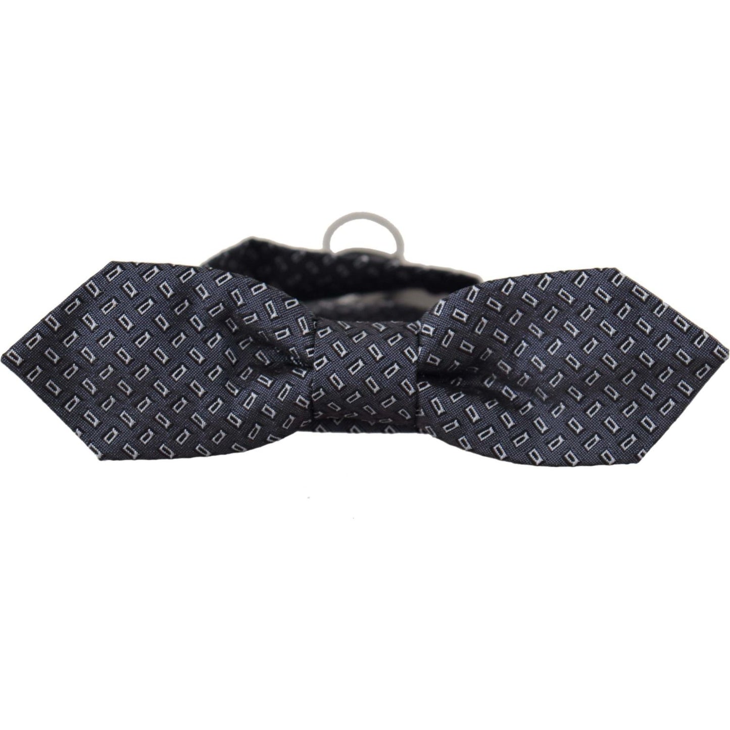 Dolce & Gabbana Blue Gray Polka Dot 100% Silk Neck Papillon Tie Dolce & Gabbana