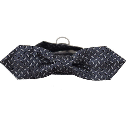 Dolce & Gabbana Blue Gray Polka Dot 100% Silk Neck Papillon Tie Dolce & Gabbana