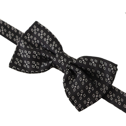 Dolce & Gabbana Black White Polka Dot 100% Silk Neck Papillon Tie Dolce & Gabbana