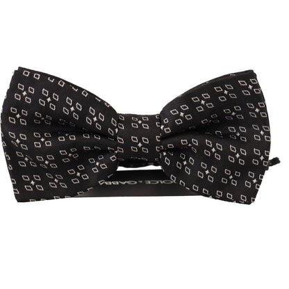 Dolce & Gabbana Black White Polka Dot 100% Silk Neck Papillon Tie Dolce & Gabbana
