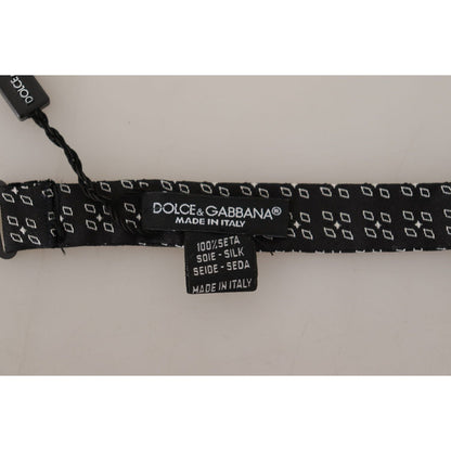 Dolce & Gabbana Black White Polka Dot 100% Silk Neck Papillon Tie Dolce & Gabbana