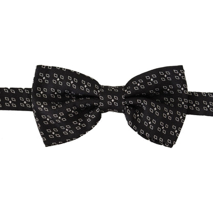 Dolce & Gabbana Black White Polka Dot 100% Silk Neck Papillon Tie Dolce & Gabbana
