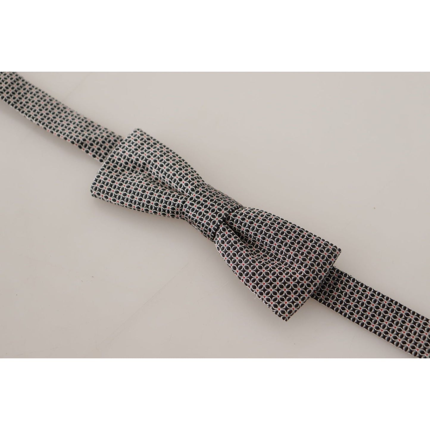 Dolce & Gabbana Black White Flower Pattern Silk Neck Papillon Tie Dolce & Gabbana