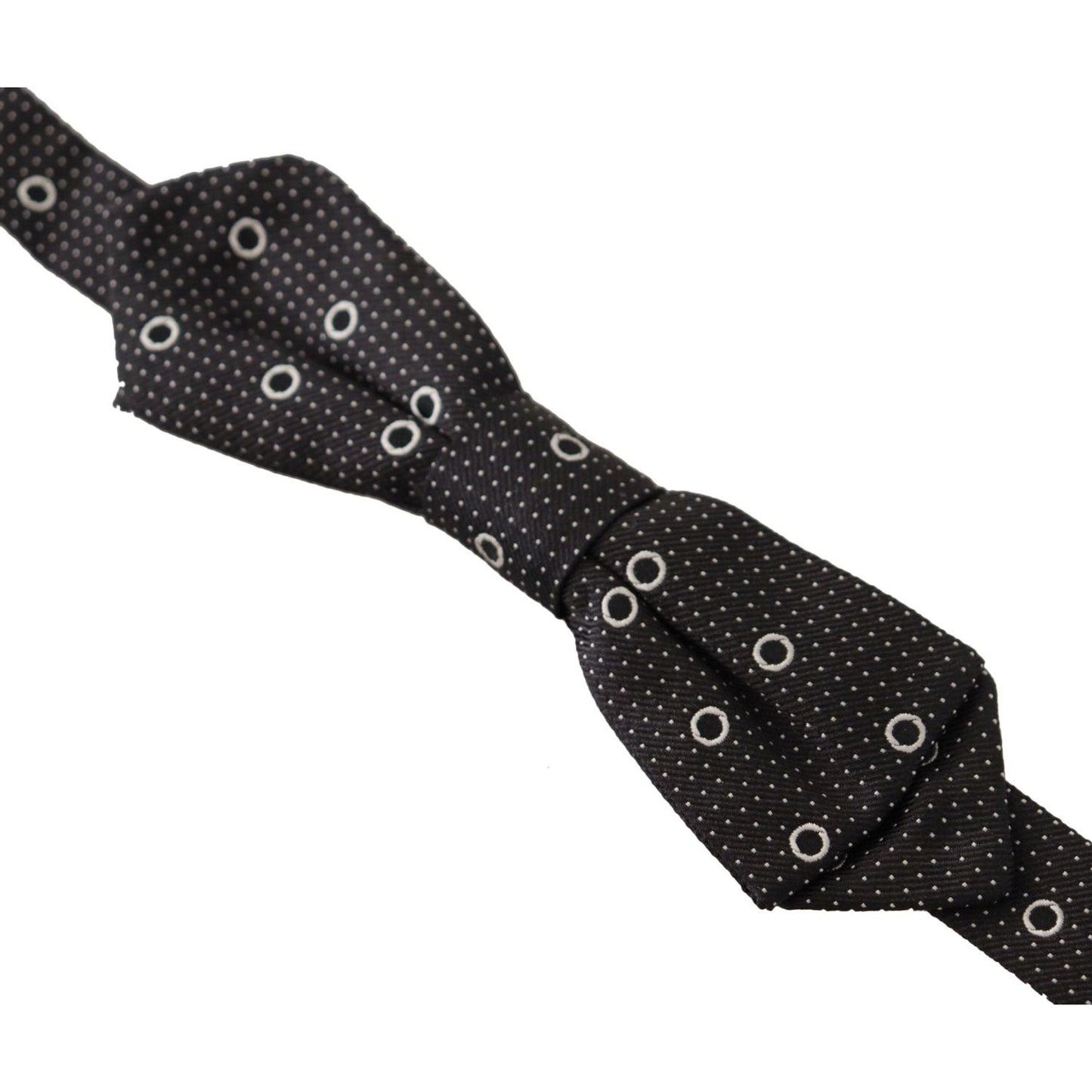 Dolce & Gabbana Black White Polka Dot 100% Silk Neck Papillon Tie Dolce & Gabbana
