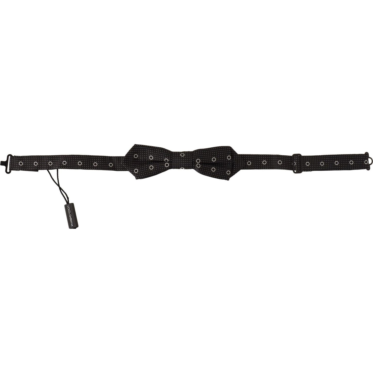 Dolce & Gabbana Black White Polka Dot 100% Silk Neck Papillon Tie Dolce & Gabbana