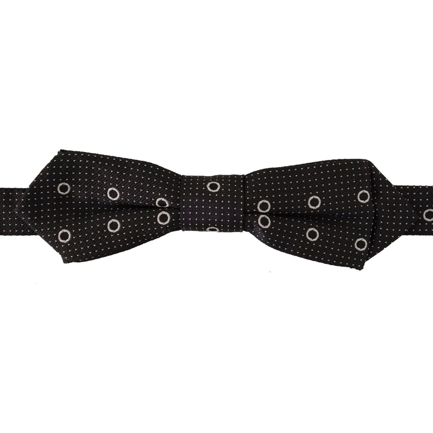 Dolce & Gabbana Black White Polka Dot 100% Silk Neck Papillon Tie Dolce & Gabbana