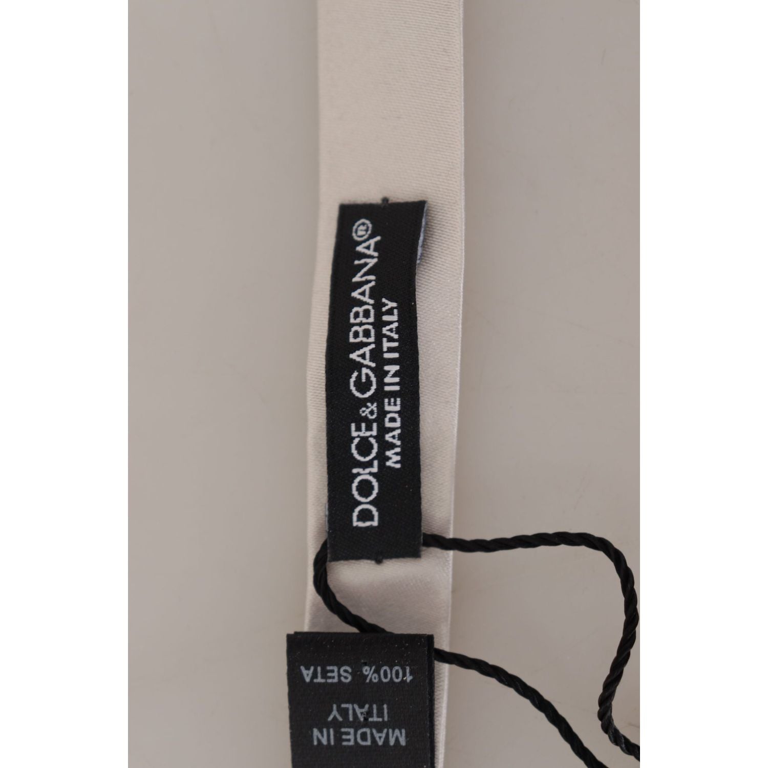 Dolce & Gabbana Gray 100% Silk Adjustable Neck Papillon Tie