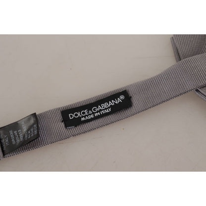 Dolce & Gabbana Gray 100% Silk Adjustable Neck Papillon Tie Dolce & Gabbana