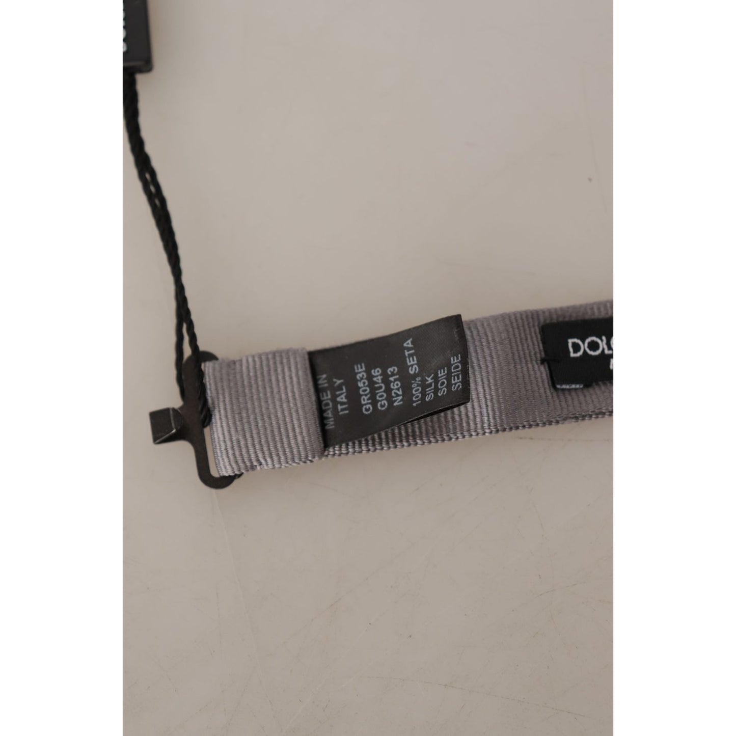 Dolce & Gabbana Gray 100% Silk Adjustable Neck Papillon Tie Dolce & Gabbana