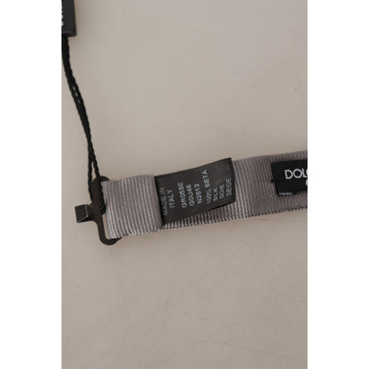 Dolce & Gabbana Gray 100% Silk Adjustable Neck Papillon Tie Dolce & Gabbana