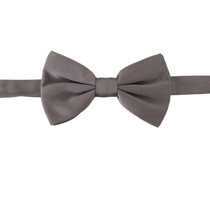 Dolce & Gabbana Gray 100% Silk Adjustable Neck Papillon Tie Dolce & Gabbana