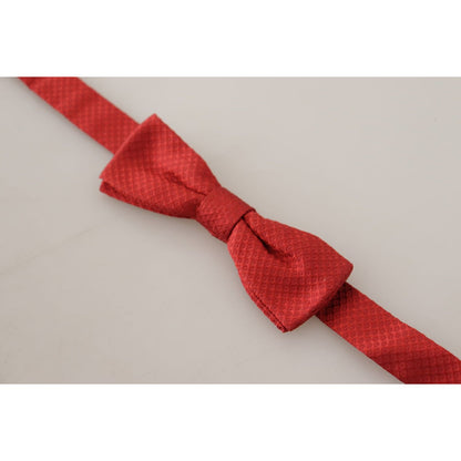 Dolce & Gabbana Red 100% Silk Adjustable Neck Papillon Tie Dolce & Gabbana