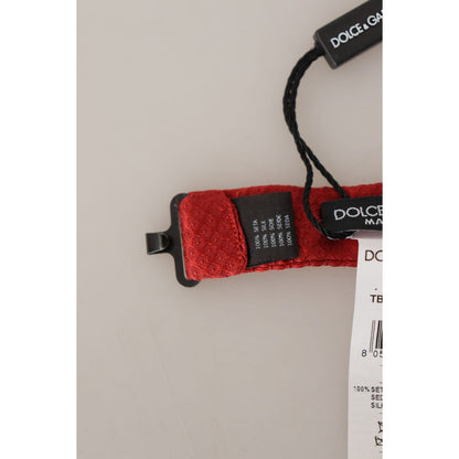 Dolce & Gabbana Red 100% Silk Adjustable Neck Papillon Tie Dolce & Gabbana