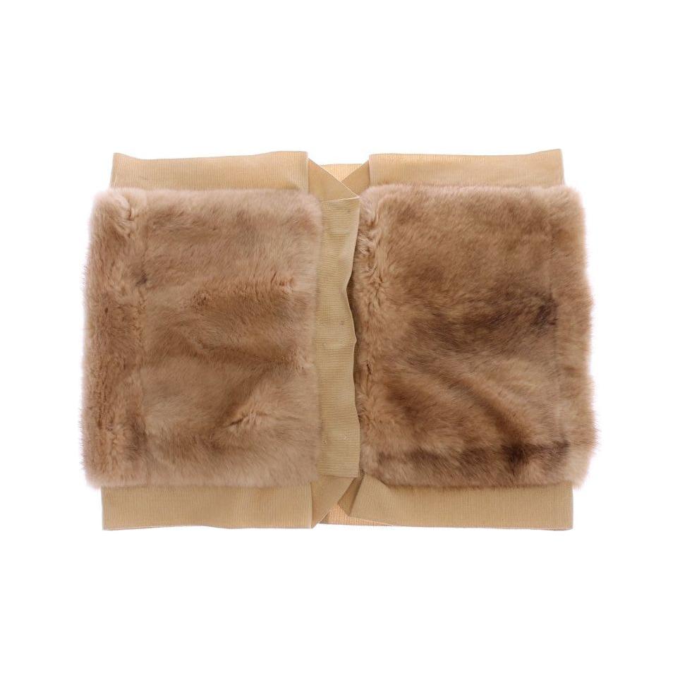 Dolce & Gabbana Exclusive Beige MINK Fur Scarf Wrap Fur Scarves Dolce & Gabbana