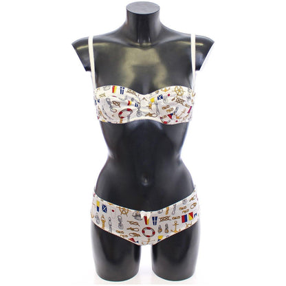 Dolce & Gabbana White Sailor Bra Panty Stretch Underwear Dolce & Gabbana