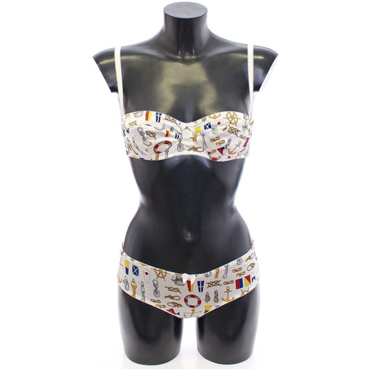 Dolce & Gabbana White Sailor Bra Panty Stretch Underwear Dolce & Gabbana