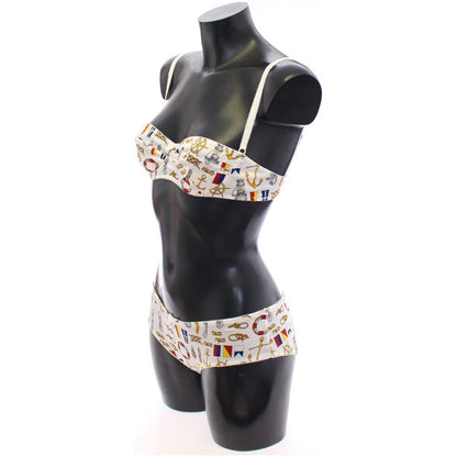 Dolce & Gabbana White Sailor Bra Panty Stretch Underwear Dolce & Gabbana