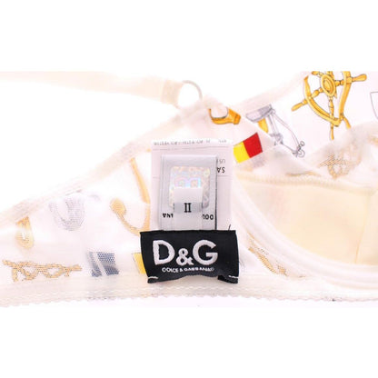 Dolce & Gabbana White Sailor Bra Panty Stretch Underwear Dolce & Gabbana