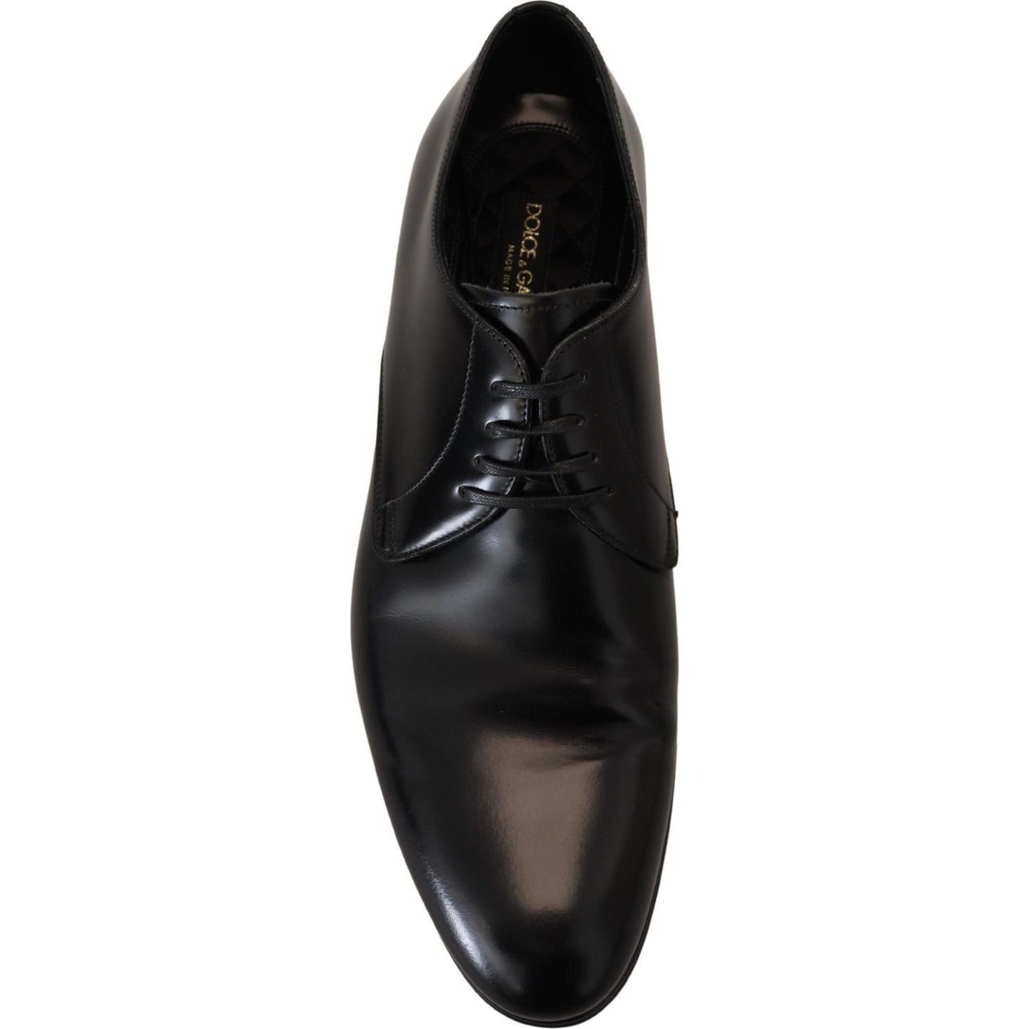 Dolce & Gabbana Elegant Black Leather Derby Shoes Dolce & Gabbana