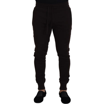 Dolce & Gabbana Brown Cashmere Trousers Bottoms Drawstring Pants
