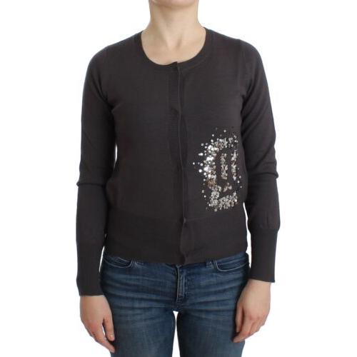 优雅紫色亮片羊毛开衫