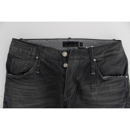 Acht Gray Cotton Regular Low Fit Jeans Acht