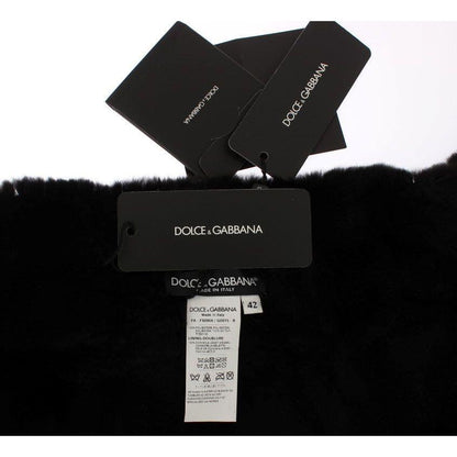 Dolce & Gabbana Silver Sequined Floral Weasel Fur Shoulder Scarf Wrap Dolce & Gabbana