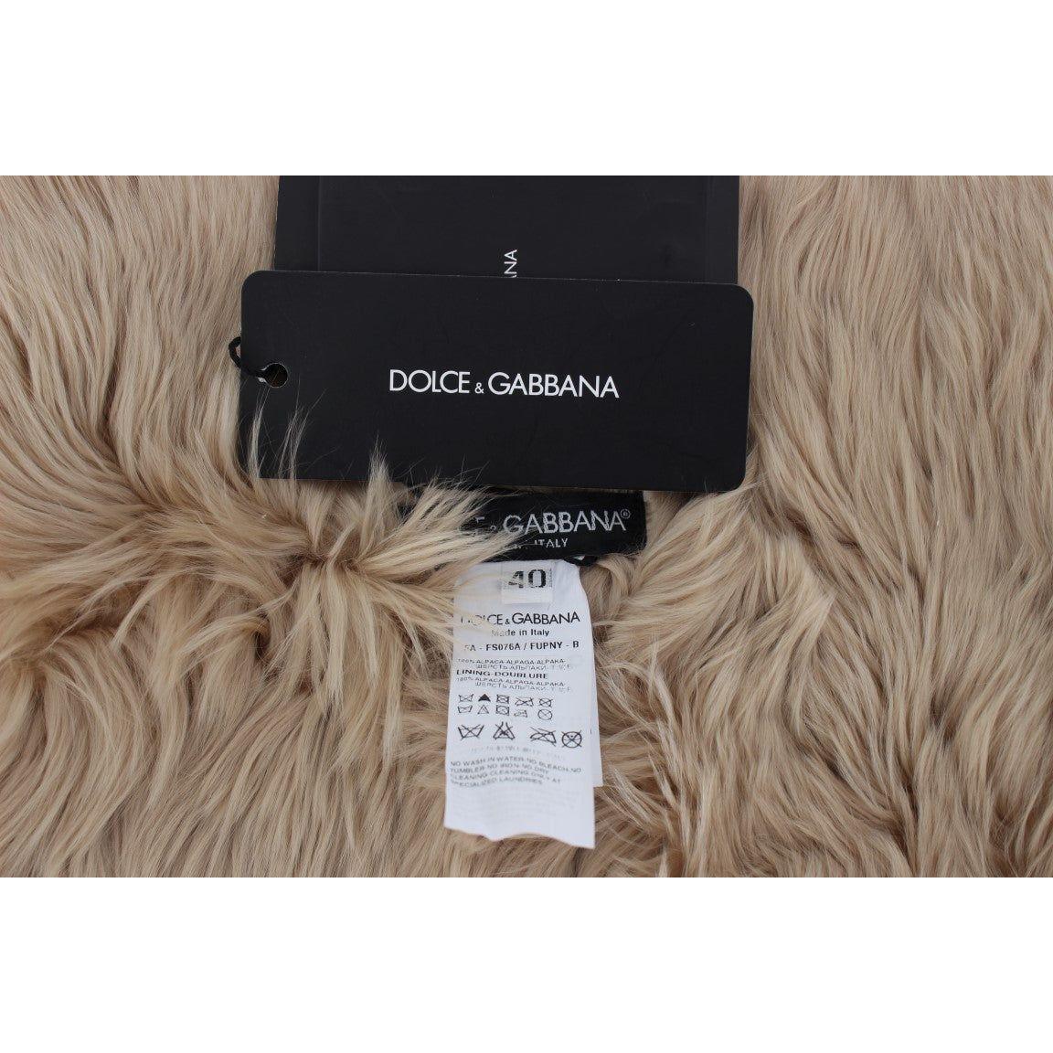 Dolce & Gabbana Beige Alpaca Collar Scarf Dolce & Gabbana