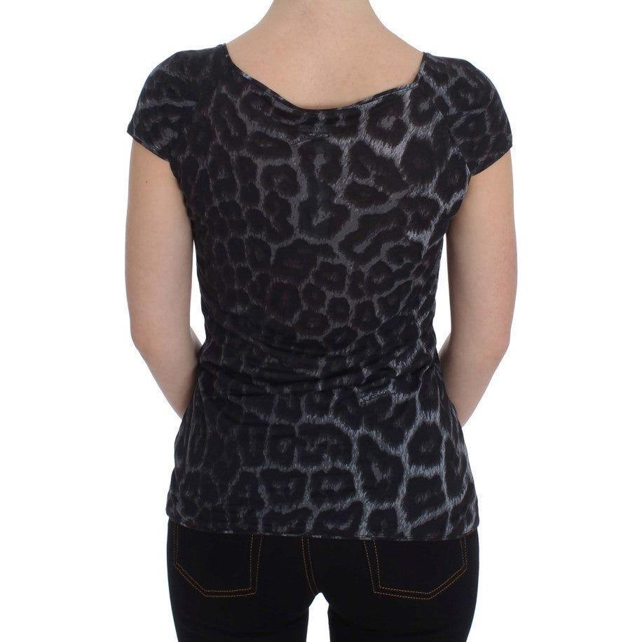 Cavalli Gray Leopard Modal T-Shirt Blouse Top 1728,67345645728,Cavalli,Clothing,Gray,IT46 | L,Material: 100% Modal,New with tags,T-Shirts - Clothing,T-Shirts - T-Shirts - Clothing,Tops & T-Shirts - Women - Clothing,Women,Women - Clothing