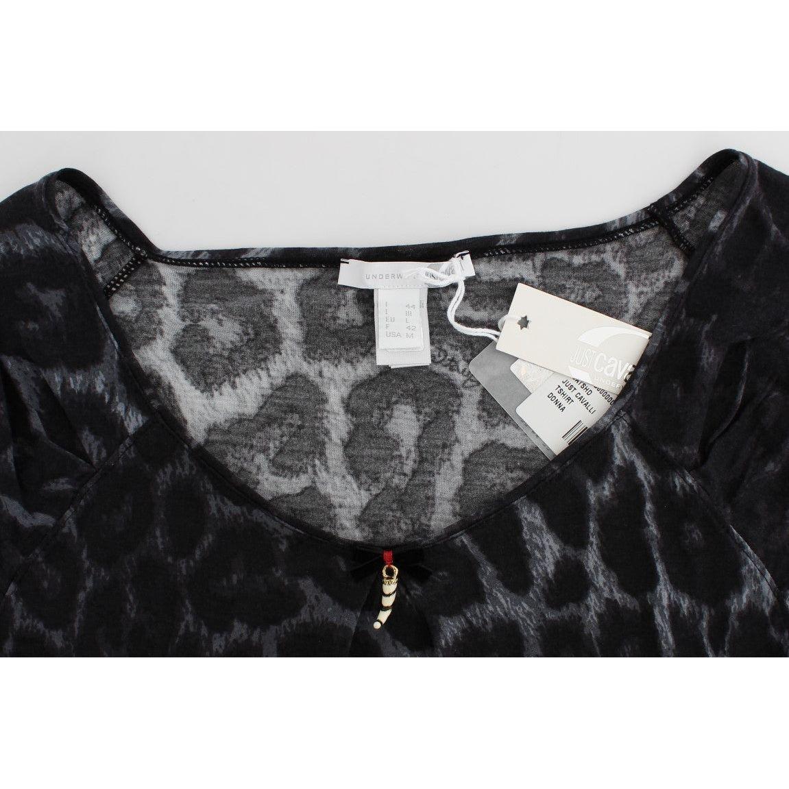 Cavalli Gray Leopard Modal T-Shirt Blouse Top 1728,67345645728,Cavalli,Clothing,Gray,IT46 | L,Material: 100% Modal,New with tags,T-Shirts - Clothing,T-Shirts - T-Shirts - Clothing,Tops & T-Shirts - Women - Clothing,Women,Women - Clothing