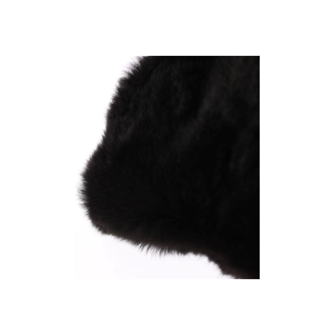 Dolce & Gabbana Black Weasel Fur Crochet Hood Scarf Hat Dolce & Gabbana