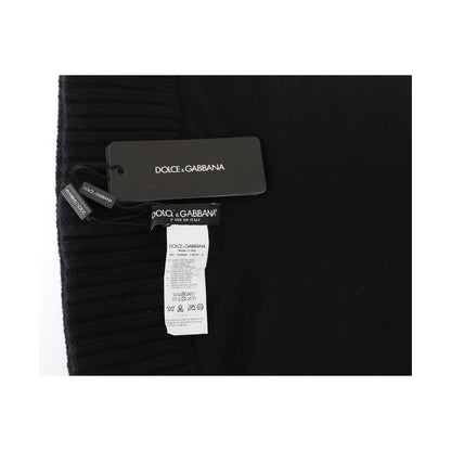 Dolce & Gabbana Black Knitted Sequin Hood Scarf Hat Dolce & Gabbana