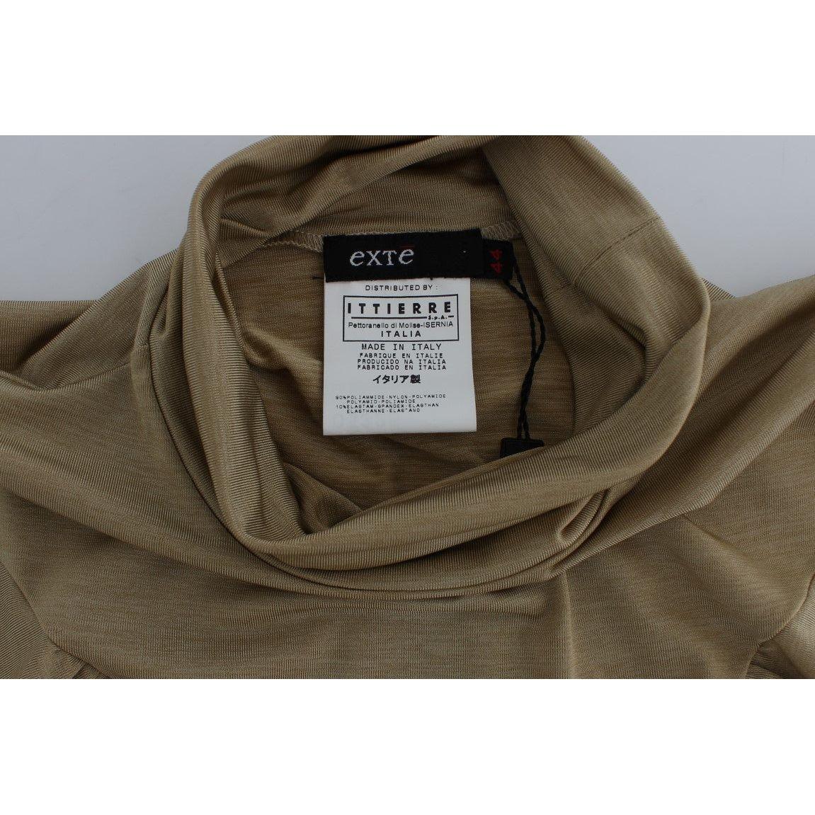Exte Gold Nylon Turtleneck Top Blouse