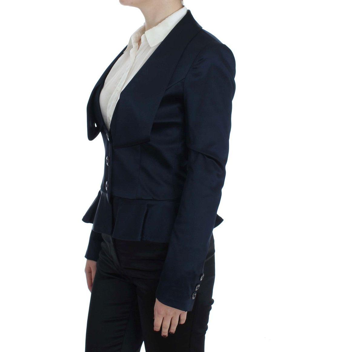 Exte Blue Three Button Single Breasted Blazer Jacket Exte