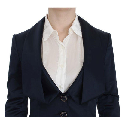 Exte Blue Three Button Single Breasted Blazer Jacket Exte