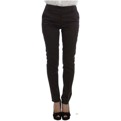 Exte Brown Stretch Two Button Suit Suit