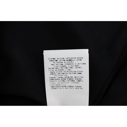 Exte Black Blue Cotton Stretch Straight Skirt