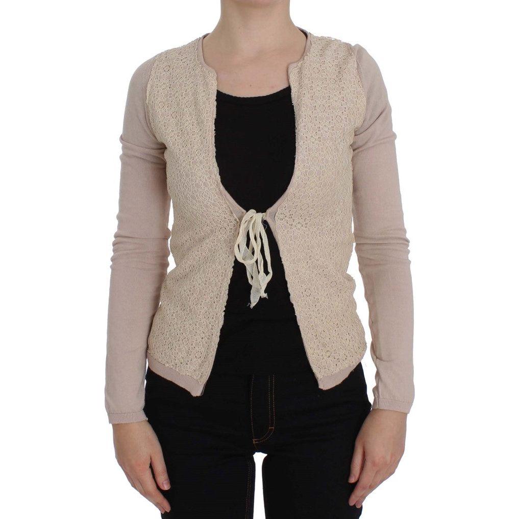 PINK MEMORIES Pink Floral Lace Wrap Sweater