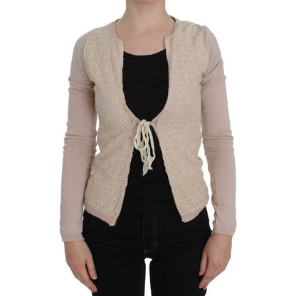 PINK MEMORIES Pink Floral Lace Wrap Sweater