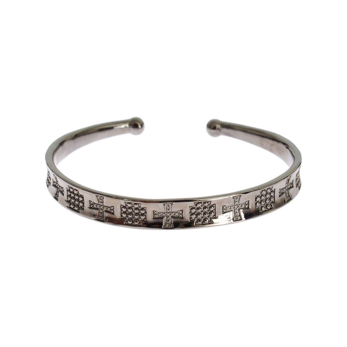Nialaya Gray Rhodium 925 Silver Bangle Bracelet Nialaya