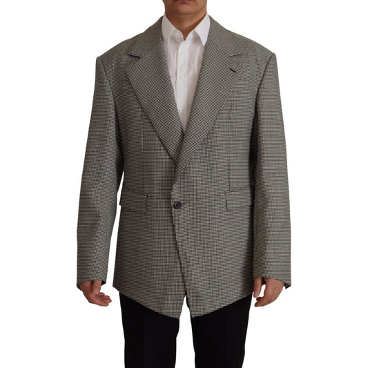 Dolce & Gabbana Elegant Gray Checkered Wool Blazer Dolce & Gabbana