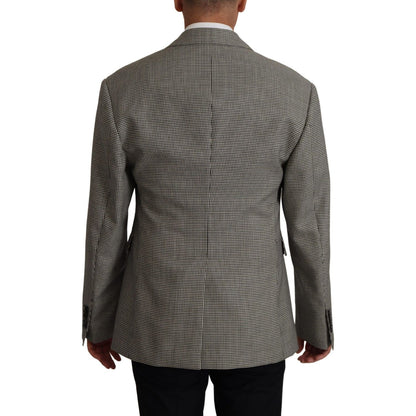 Dolce & Gabbana Gray Checkered Single Breasted Jacket Blazer 1728,67345645728,Blazers - Men - Clothing,Blazers - Suits & Blazers - Clothing,Clothing,Dolce & Gabbana,Gray,IT48 | M,Material: 100% Virgin Wool,Men,Men - Clothing,New with tags,Suits & Blazers