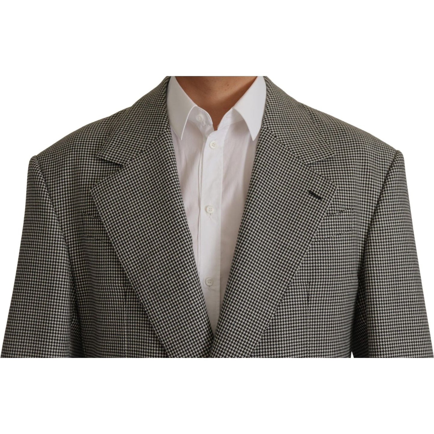 Dolce & Gabbana Gray Checkered Single Breasted Jacket Blazer 1728,67345645728,Blazers - Men - Clothing,Blazers - Suits & Blazers - Clothing,Clothing,Dolce & Gabbana,Gray,IT48 | M,Material: 100% Virgin Wool,Men,Men - Clothing,New with tags,Suits & Blazers