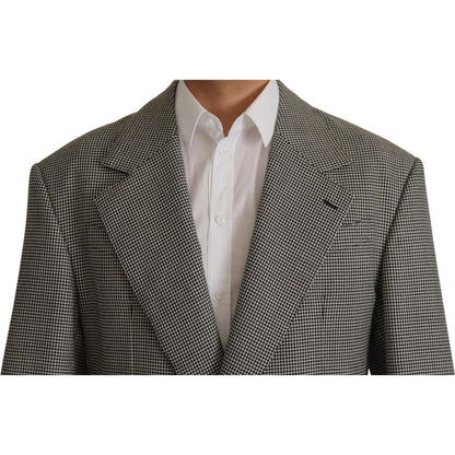 Dolce & Gabbana Gray Checkered Single Breasted Jacket Blazer 1728,67345645728,Blazers - Men - Clothing,Blazers - Suits & Blazers - Clothing,Clothing,Dolce & Gabbana,Gray,IT48 | M,Material: 100% Virgin Wool,Men,Men - Clothing,New with tags,Suits & Blazers