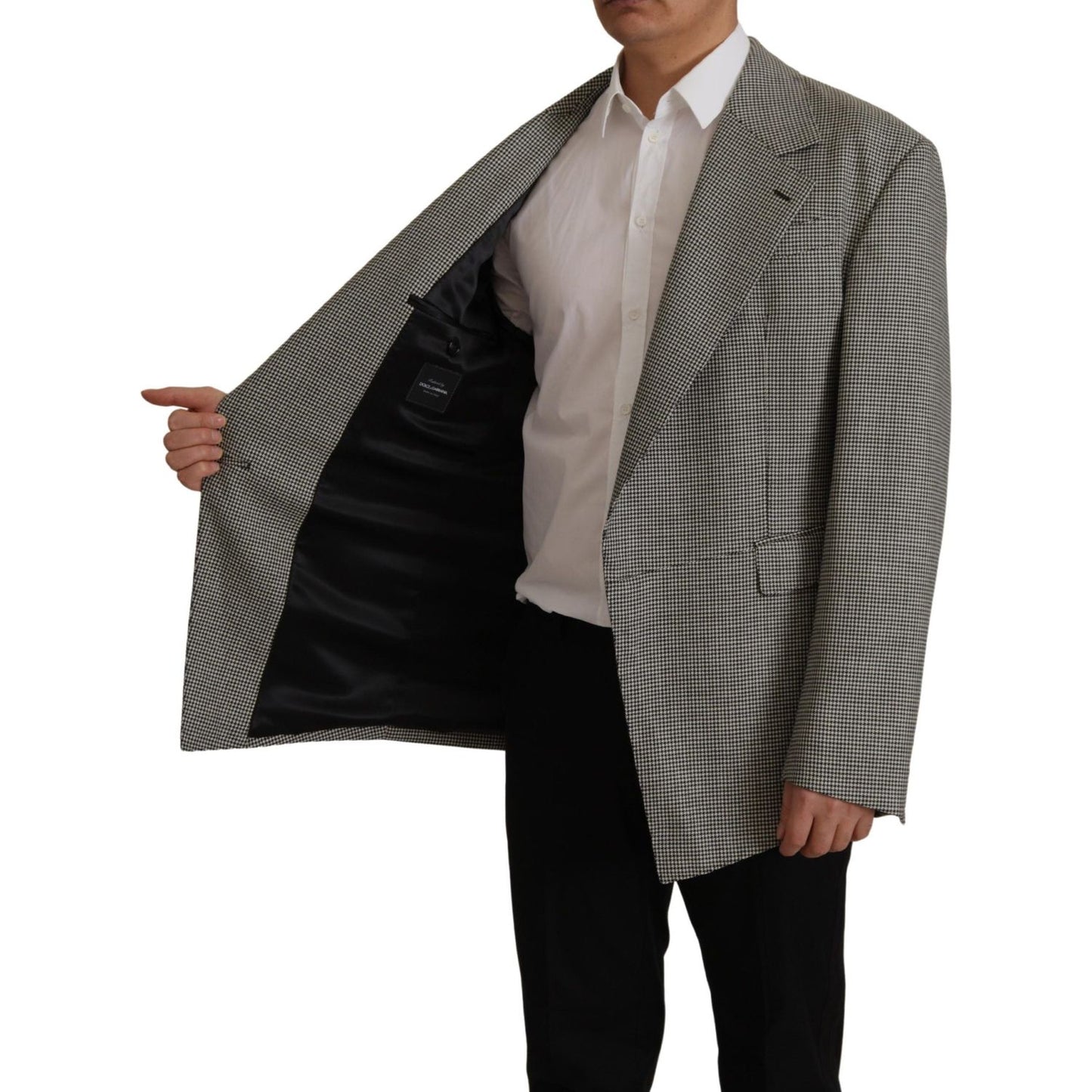 Dolce & Gabbana Gray Checkered Single Breasted Jacket Blazer 1728,67345645728,Blazers - Men - Clothing,Blazers - Suits & Blazers - Clothing,Clothing,Dolce & Gabbana,Gray,IT48 | M,Material: 100% Virgin Wool,Men,Men - Clothing,New with tags,Suits & Blazers