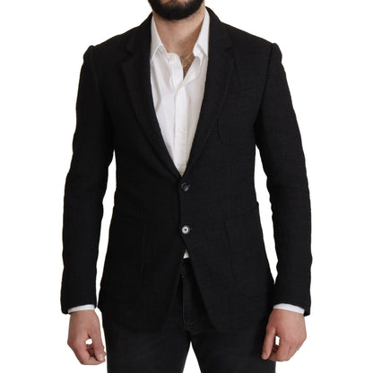 Dolce & Gabbana Black Single Breasted Coat Men Blazer 1% Nylon,1728,67345645728,Black,Blazers - Men - Clothing,Blazers - Suits & Blazers - Clothing,Clothing,Dolce & Gabbana,IT50 | L,Material: 99% Virgin Wool,Men,Men - Clothing,New with tags,Suits & Blazer